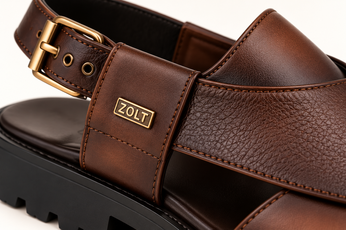 Zolt Peshawari sandal with gold Zolt badge